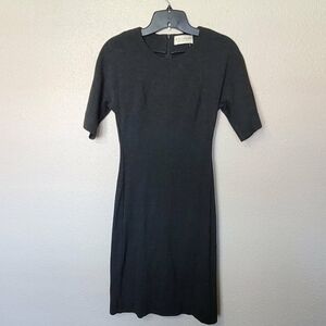 M.M. Lafleur ● Navy Blue Shift Dress High Neck Half Sleeve Womens Size 0 Pit to